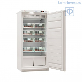 Холодильник для хранения крови ХК-250-2 ПОЗиС (250 л) с дверью из металлопласта и блоком управления БУ-М01, серебро