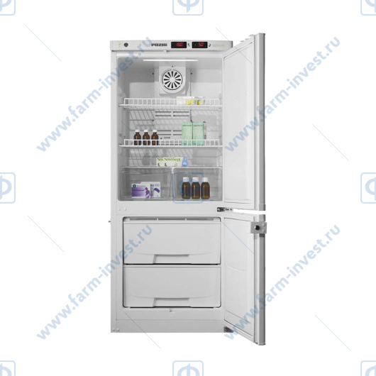 Холодильник комбинированный лабораторный ХЛ-250 ПОЗиС (170/80 л) с металлическими дверями