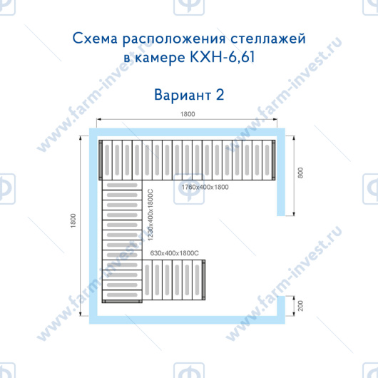 Камера холодильная сборная КХН-6,61 Polair (-25…+10˚С) для пищевых продуктов