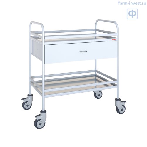 Столик манипуляционный передвижной металлический с бортиками МЕГИ СМ549-01-МСК (МСК-549-01)