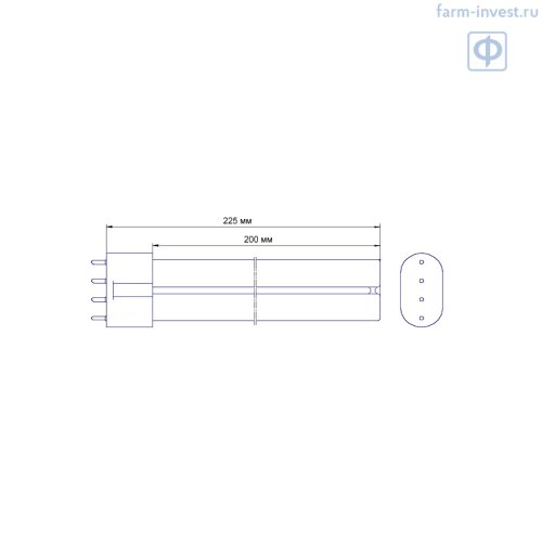 Лампа бактерицидная ультрафиолетовая компактная LTC18W/2G11 (LightTech, США-Венгрия)