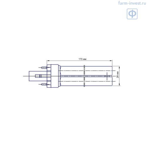 Лампа бактерицидная ультрафиолетовая компактная LUV13W/G23 (LightTech, США-Венгрия)