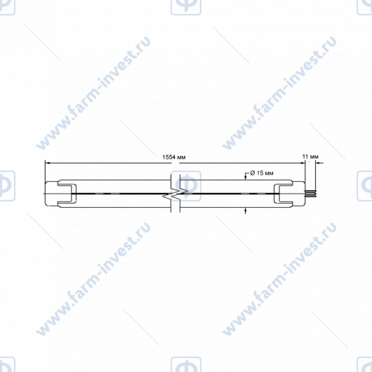 Лампа бактерицидная GPHHVA1554T10L/4P (500W) (LightTech, США-Венгрия)