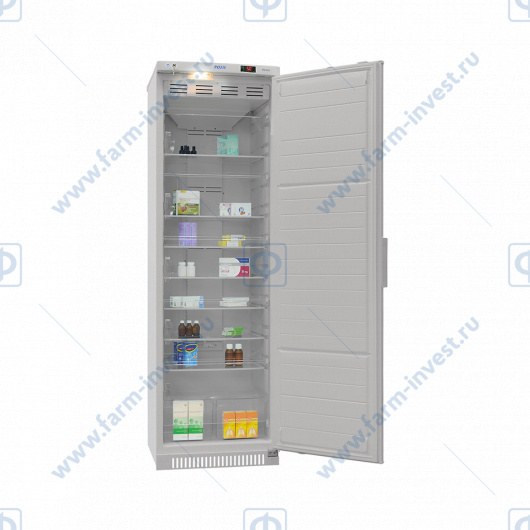 Холодильник фармацевтический ХФ-400-2 ПОЗиС (400 л) с дверью из металлопласта, серебро