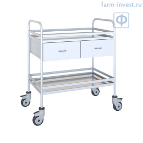 Столик манипуляционный передвижной металлический с бортиками МЕГИ СМ549-02-МСК (МСК-549-02)