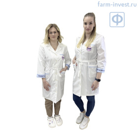 Халат медицинский женский с эмблемой Детский панадол (размер 56-58)