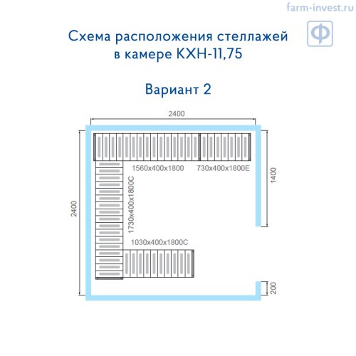 Камера холодильная сборная КХН-11,75 Polair (-25…+10˚С) для пищевых продуктов