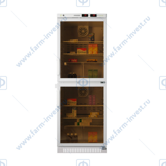 Холодильник фармацевтический двухкамерный ХФД-280(ТС) ПОЗиС (140/140 л) с тонированными стеклянными дверями