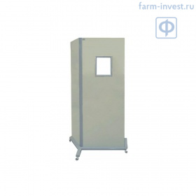 Ширма рентгенозащитная передвижная большая двустворчатая ШРБ2-ПОНИ (760+480х2000 мм) с окном (180х240 мм)