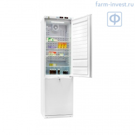 Холодильник комбинированный лабораторный ХЛ-340 ПОЗиС (270/130 л) с дверями из металлопласта, серебро