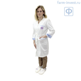 Халат медицинский женский с эмблемой Детский панадол (размер 42-44)