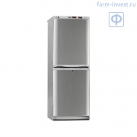 Холодильник фармацевтический двухкамерный ХФД-280-1 ПОЗиС (140/140 л) с дверями из металлопласта и блоком управления БУ-М01, серебро