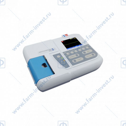 Электрокардиограф одно-трехканальный ЭКЗТ-01-Р-Д/2 с комбинированным питанием, цветным экраном и бумагой 80 мм
