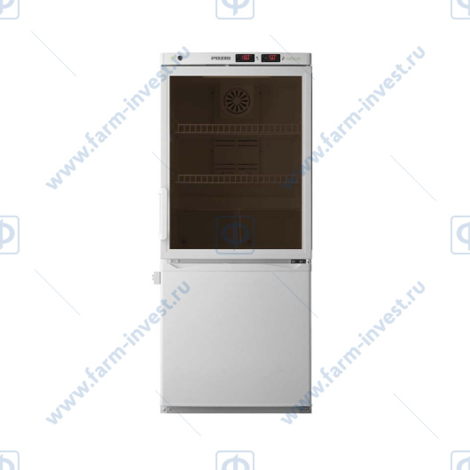Холодильник комбинированный лабораторный ХЛ-250-1(ТС) ПОЗиС (170/80 л) с тонированной стеклянной, металлической дверью и блоком управления БУ-М01