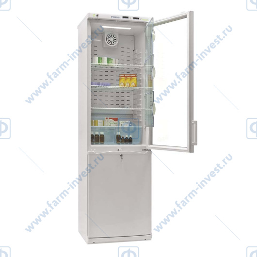 Холодильник комбинированный лабораторный ХЛ-340-1(ТС) ПОЗиС (270/130 л) с тонированной стеклянной, металлической дверью и блоком управления БУ-М01